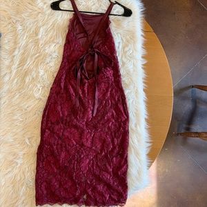 Lulus Burgundy Lace Dress